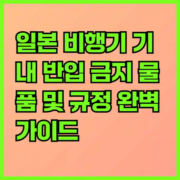 일본 비행기 기내 반입 금지 물품 및 규정 완벽 가이드 | 항공 여행, 안전 수칙, 여행 팁”