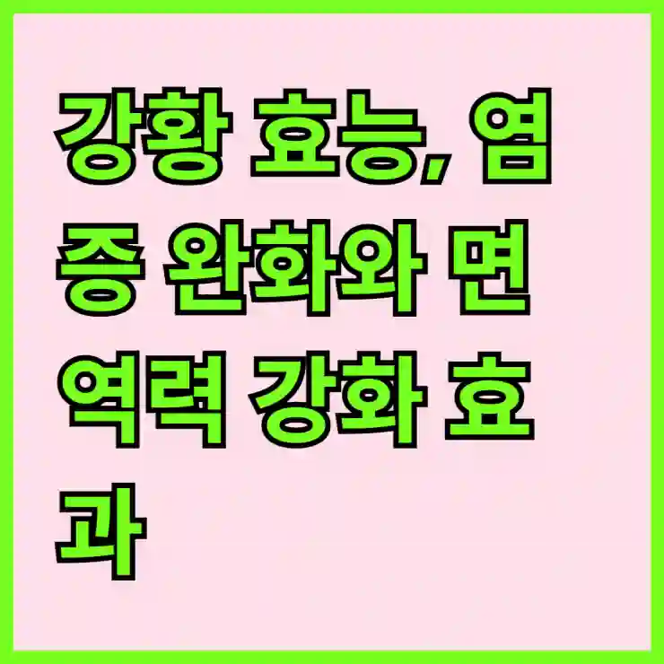 강황 효능, 염증 완화와 면역력 강화 효과