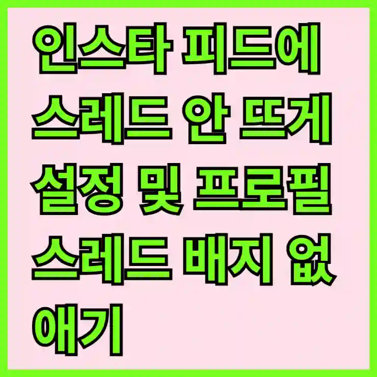 인스타 피드에 스레드 안 뜨게 설정 및 프로필 스레드 배지 없애기