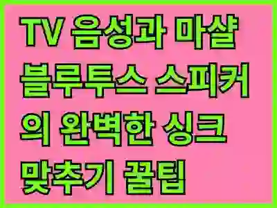 TV 음성과 마샬 블루투스 스피커의 완벽한 싱크 맞추기 꿀팁