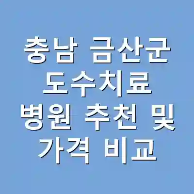 충남 금산군 도수치료 병원 추천 및 가격 비교