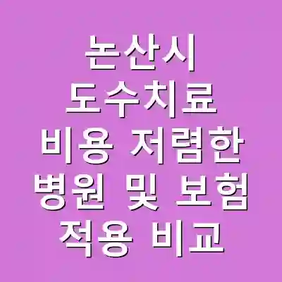 논산시 도수치료 비용 저렴한 병원 및 보험 적용 비교