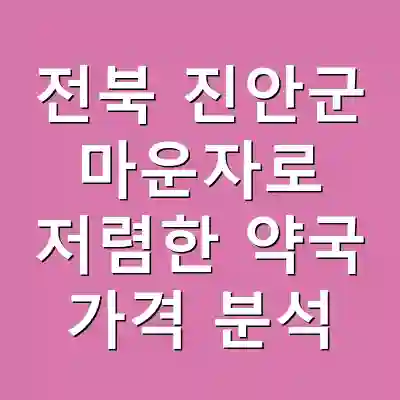 전북 진안군 마운자로 저렴한 약국 가격 분석
