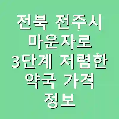 전북 전주시 마운자로 3단계 저렴한 약국 가격 정보